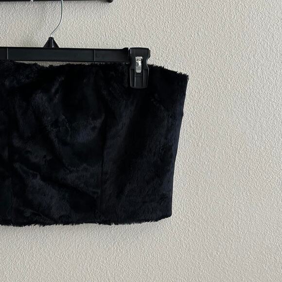 handmade black fuzzy tube crop top - Picture 6 of 10
